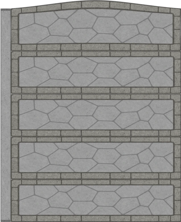 Схема бетонних парканів висотою 2.5 метра проліт на 5 плит